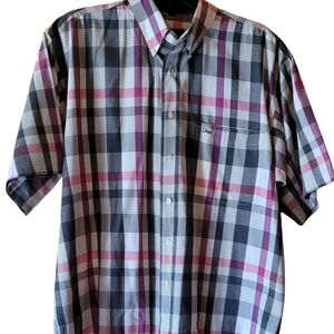 Christian DIOR Monsieur Black Red White Plaid Shirt, Size L